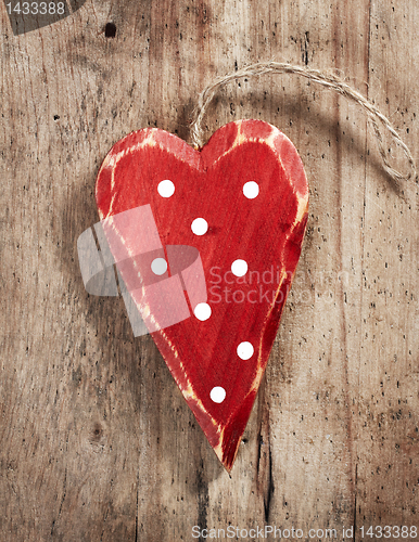 Image of old wooden christmas decoration heart