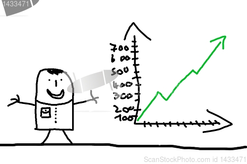Image of business man with chart
