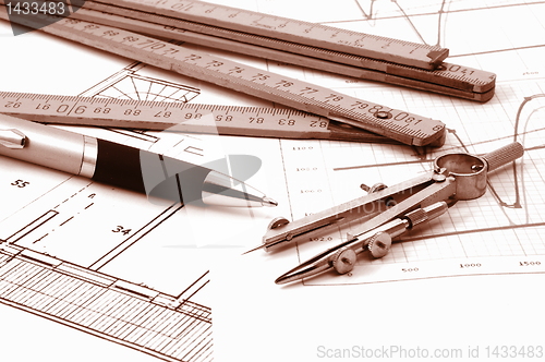 Image of architectur plans of residential real estate