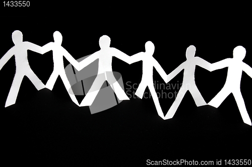 Image of paper people having a party