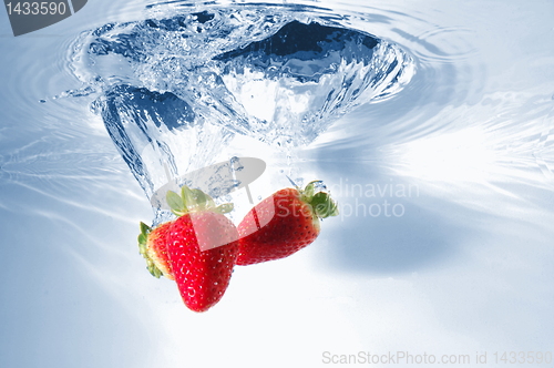 Image of strawberry in water