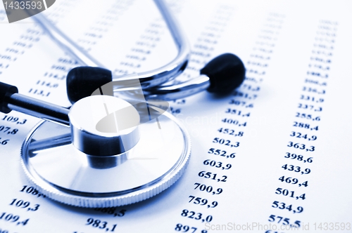 Image of stethoscope and data