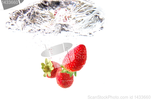 Image of strawberry in water
