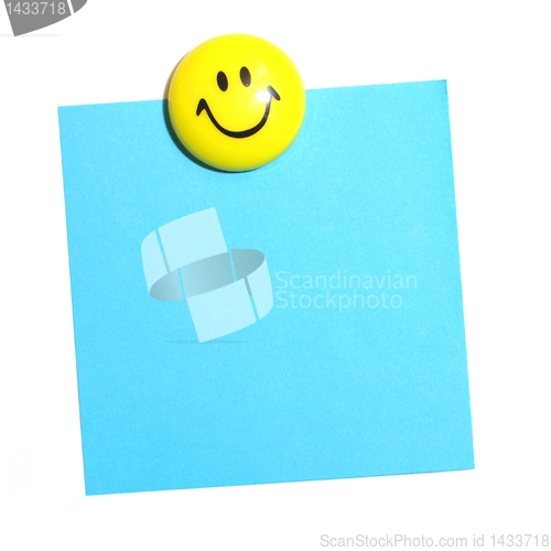 Image of smiley face and blank paper