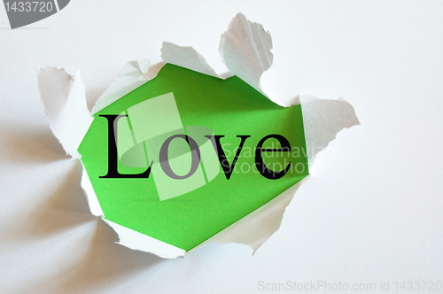 Image of love on green