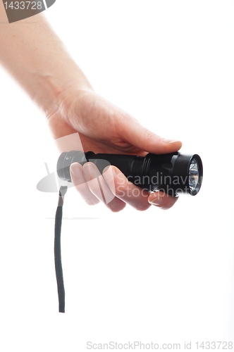 Image of hand and flashlight