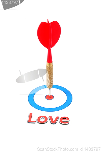 Image of love concept with dart arrow