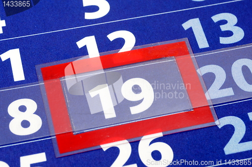 Image of red and blue calendar