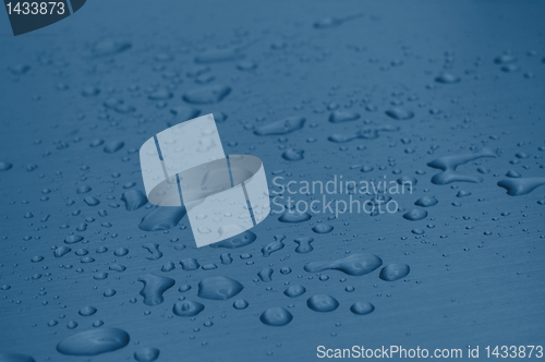 Image of water drops on metal surface