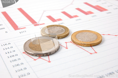 Image of money over business chart shows success 