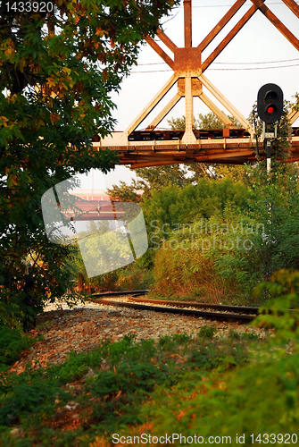 Image of Railroad under railway bridge