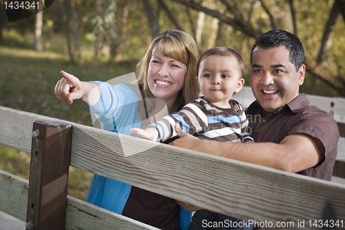 Image of Happy Mixed Race Family Playing In The Park