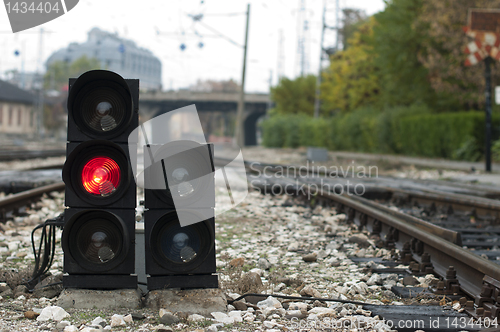 Image of Traffic light shows red signal 