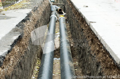 Image of Installing pipes for hot water and steam heating