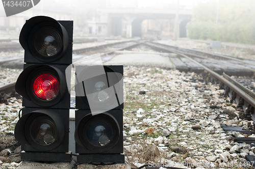 Image of Traffic light shows red signal 