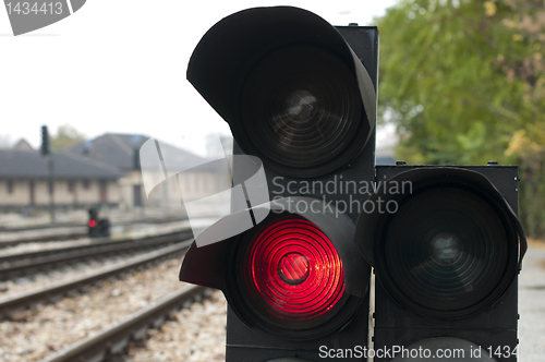 Image of Traffic light shows red signal 