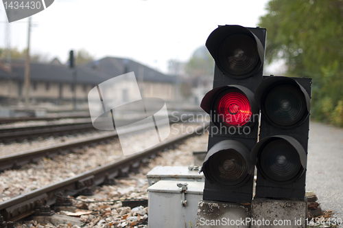 Image of Traffic light shows red signal 