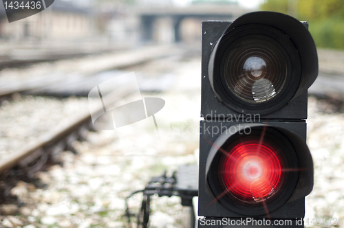 Image of Traffic light shows red signal 