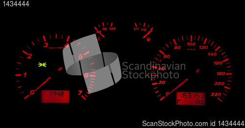 Image of Car dashboard in the night