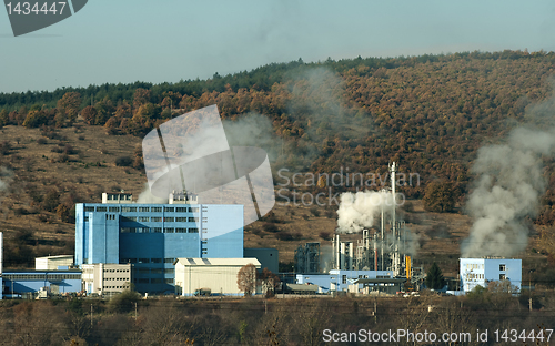 Image of Industrial factory with chimneys and smoke
