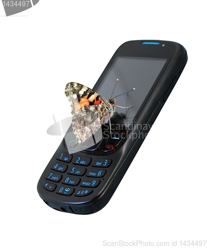 Image of butterfly on mobile phone