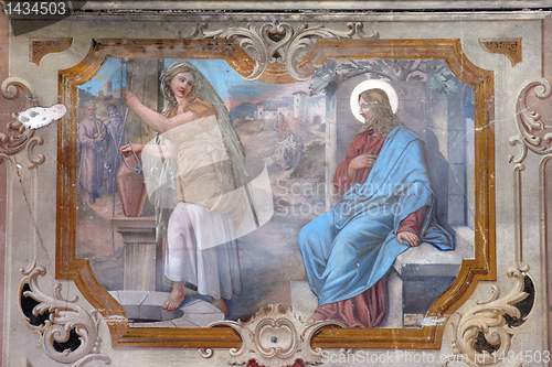 Image of Jesus and a woman of Samaria