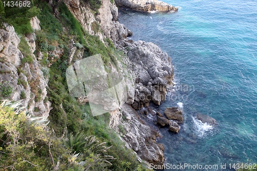 Image of Pictorial blue Adriatic sea with rocks