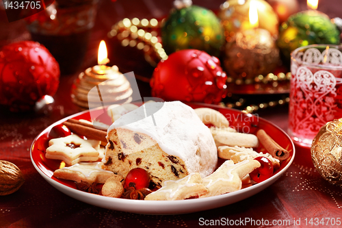 Image of Christmas stollen with gingerbread