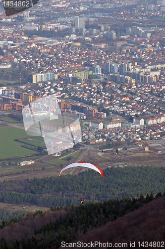 Image of Paragliding above Maribor city, Slovenia