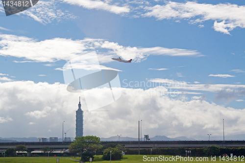 Image of Airplane take off in Taipei