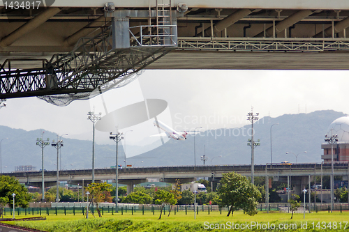 Image of Airplane take off in Taipei