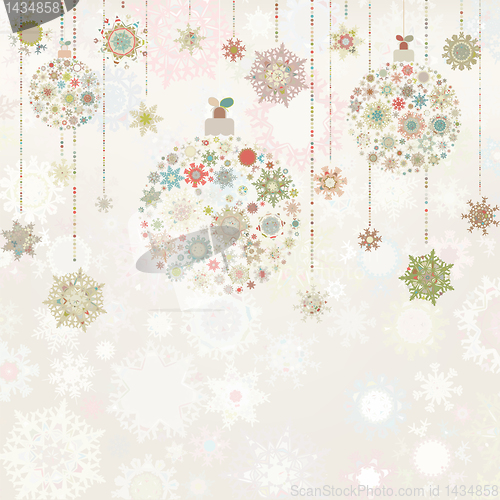 Image of Beige background with christmas balls. EPS 8