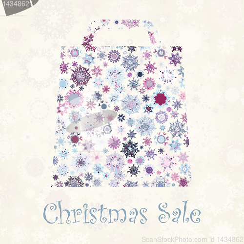 Image of Bag For Shopping With snowflakes. EPS 8