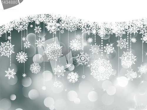 Image of Christmas background with snowflakes. EPS 8