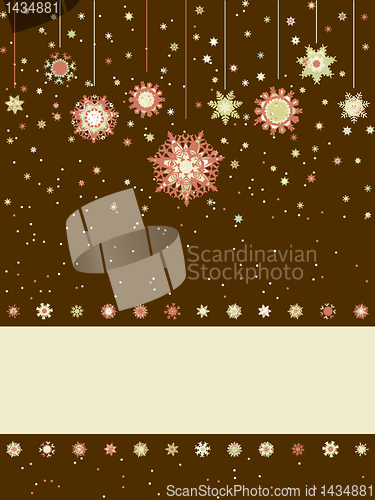 Image of Christmas greeting card with snowflakes. EPS 8