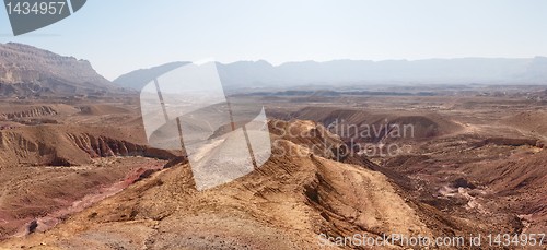Image of Scenic desert landscape in the Small Crater (Makhtesh Katan) in Israel's Negev desert