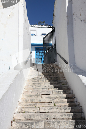 Image of Stairway in Sidi Bou Said, Tunisia