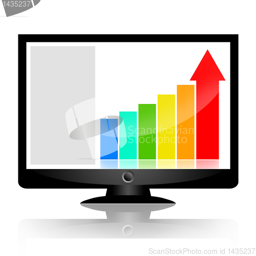 Image of Business statistics on the screen