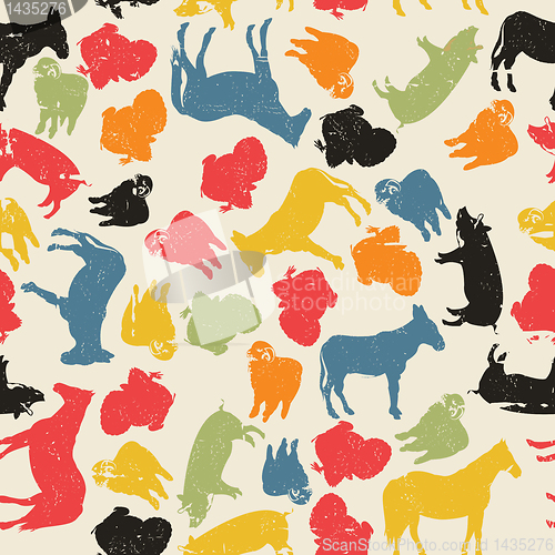 Image of Farm animals seamless pattern