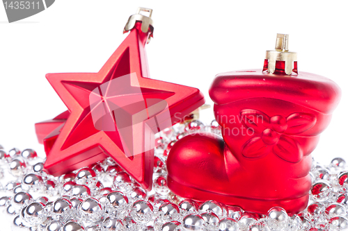 Image of christmas decoration with tinsel