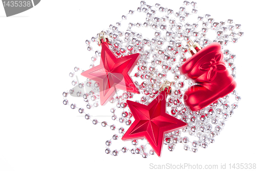 Image of christmas decoration with tinsel