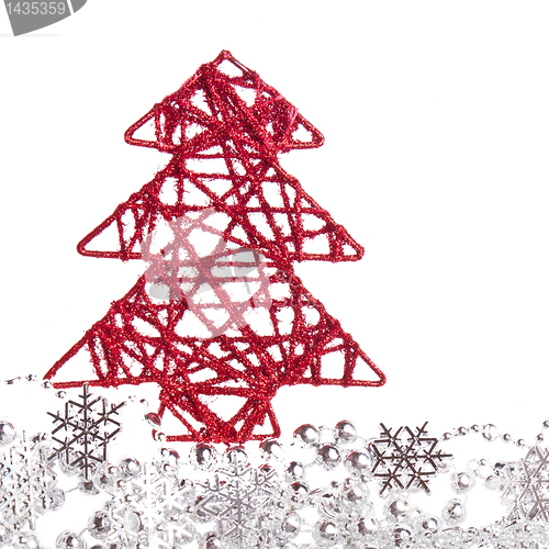Image of christmas tree with tinsel