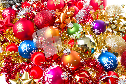 Image of christmas balls and tinsel