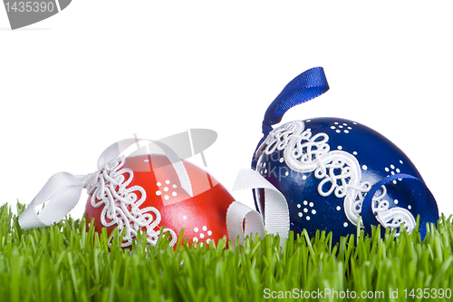 Image of easter eggs in grass
