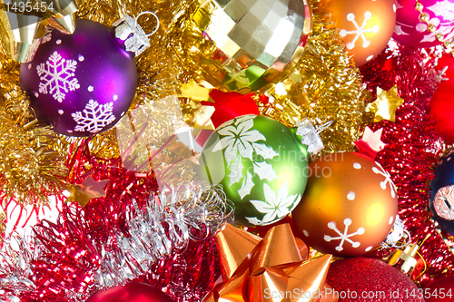 Image of christmas balls and tinsel