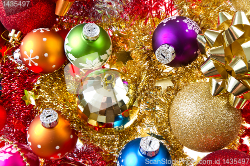 Image of christmas balls and tinsel
