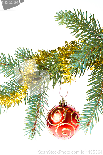 Image of decorated christmas branch