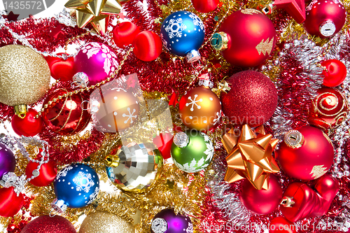 Image of christmas balls and tinsel