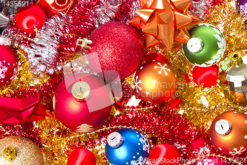 Image of christmas balls and tinsel