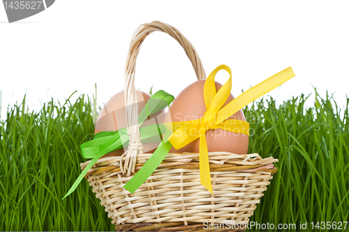 Image of basket with easter eggs
